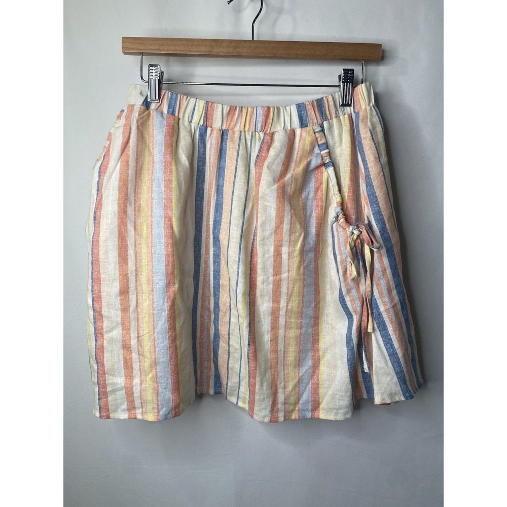 Copper Key Womens Linen Skirt Size Large Tenniscore Lined‎ Coastal Cottagecore